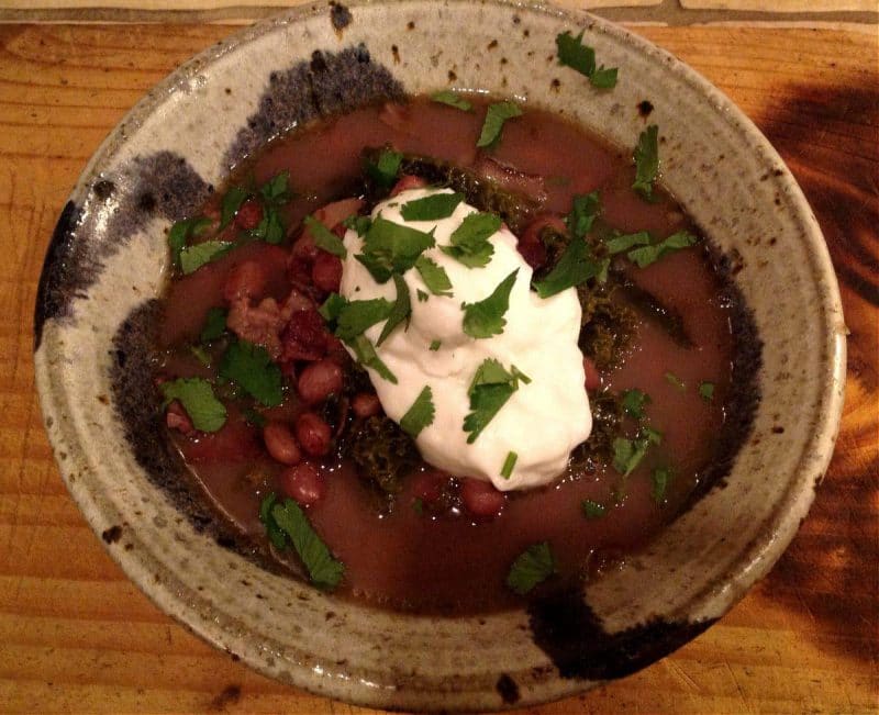 beans with bacon and kale