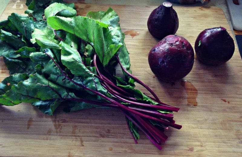 cut beet greens off