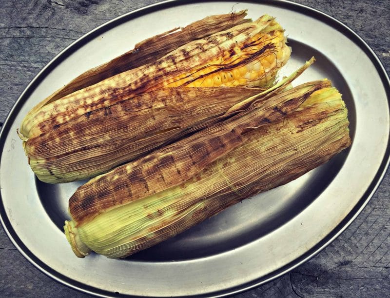 charred corn