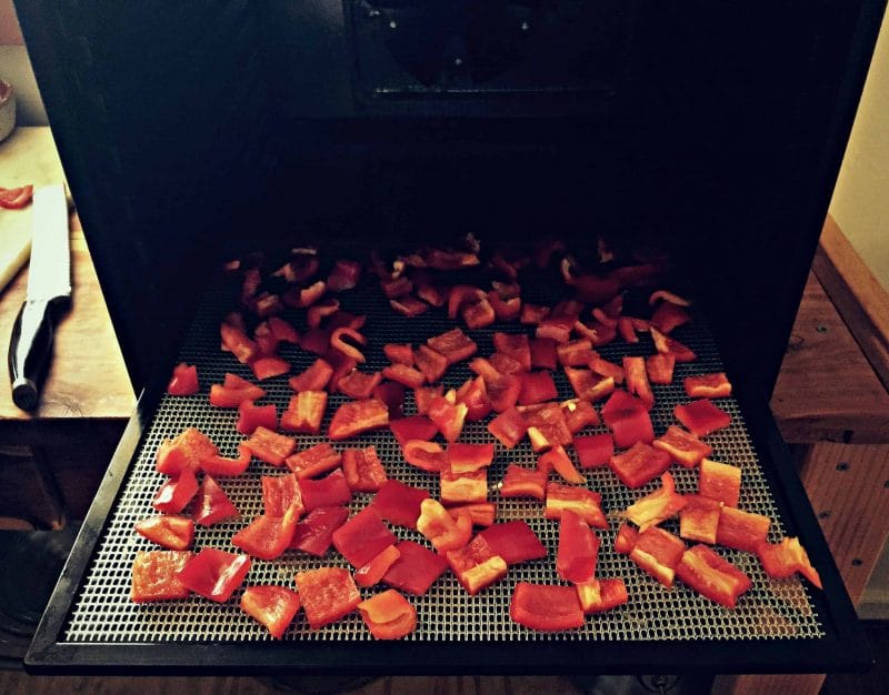 peppers in dehydrator