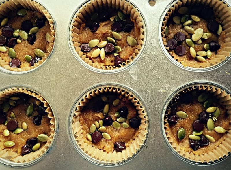 no bake pumpkin cups in a muffin tin before refrigerating