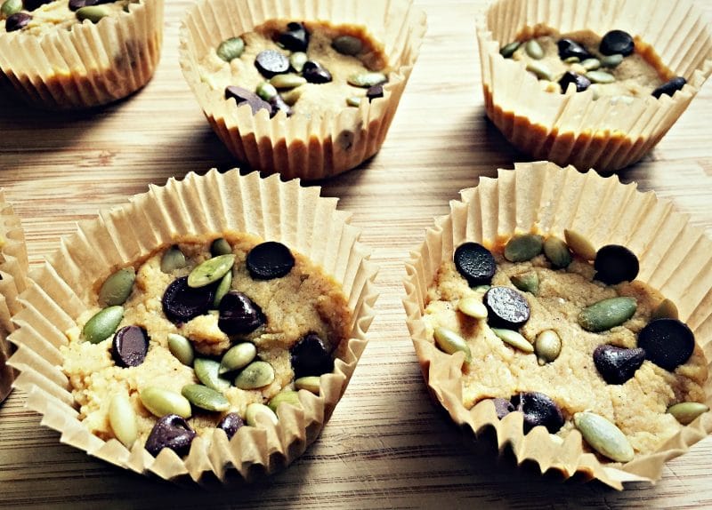 pumpkin coconut cups in muffin tin liners