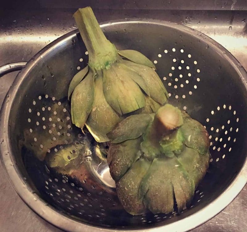 drain artichokes