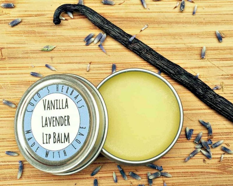 vanilla lavender lip balm tin