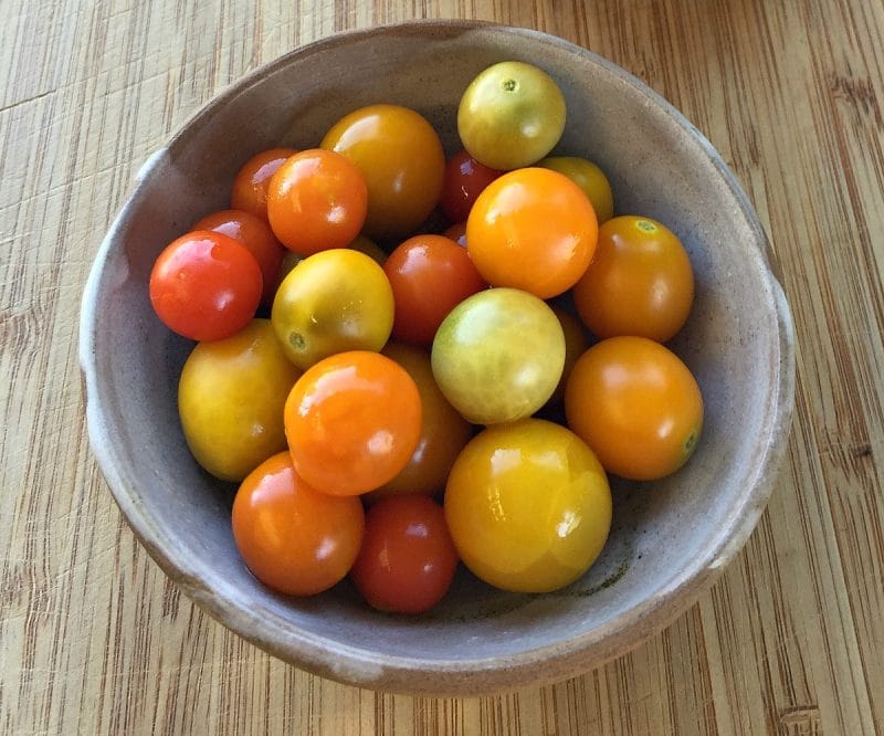 fermented cherry tomatoes in a bowl