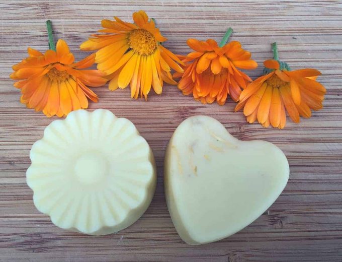 homemade calendula lotion bars