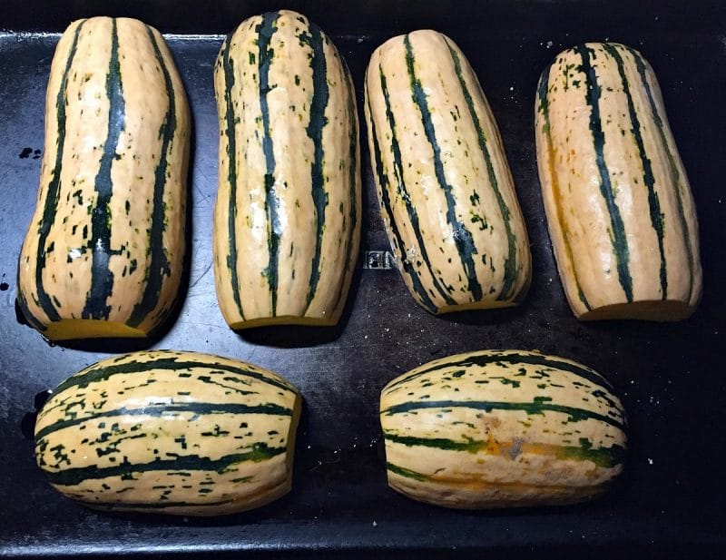 roasting delicata squash cut side down