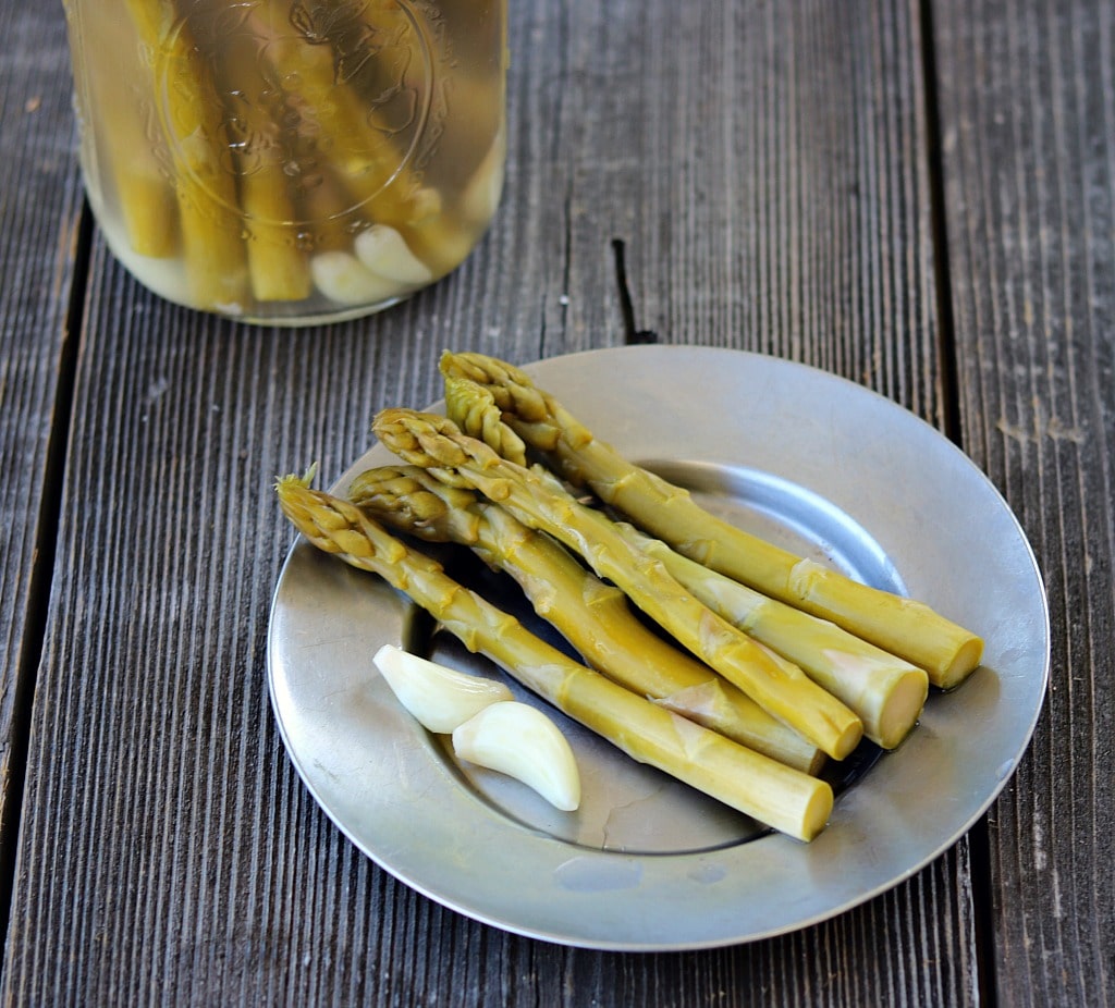 a plate of fermented asparagus