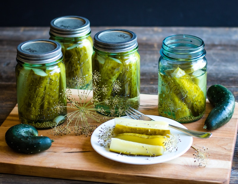 kosher dill pickles in ball canning jars
