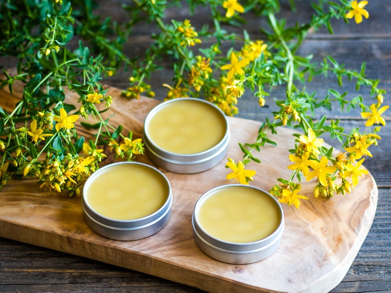 three tins of st. john's wort salve