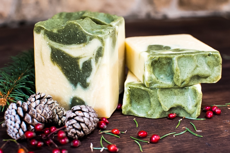 pine needle soap bars