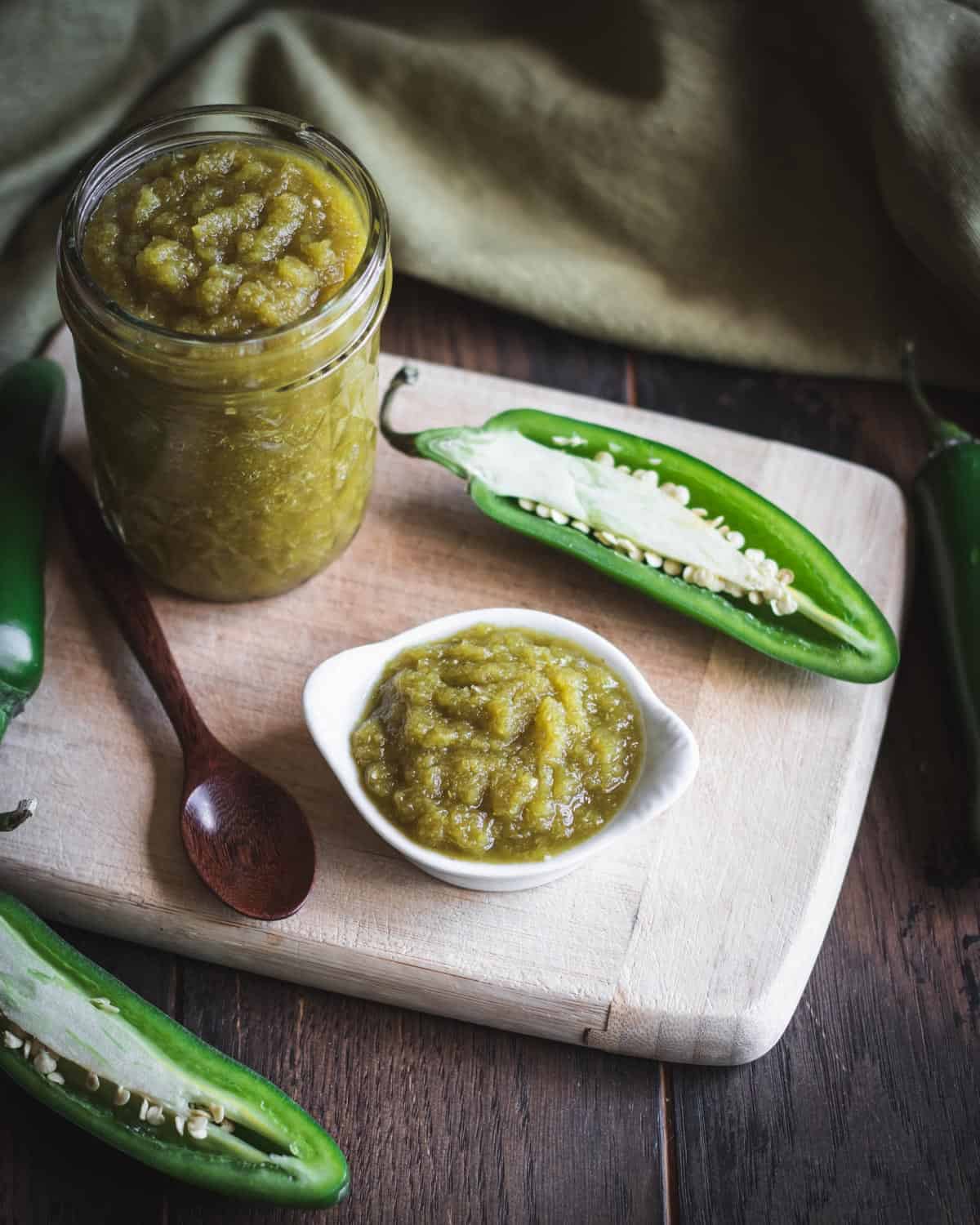 top view of fermented jalapeno hot sauce