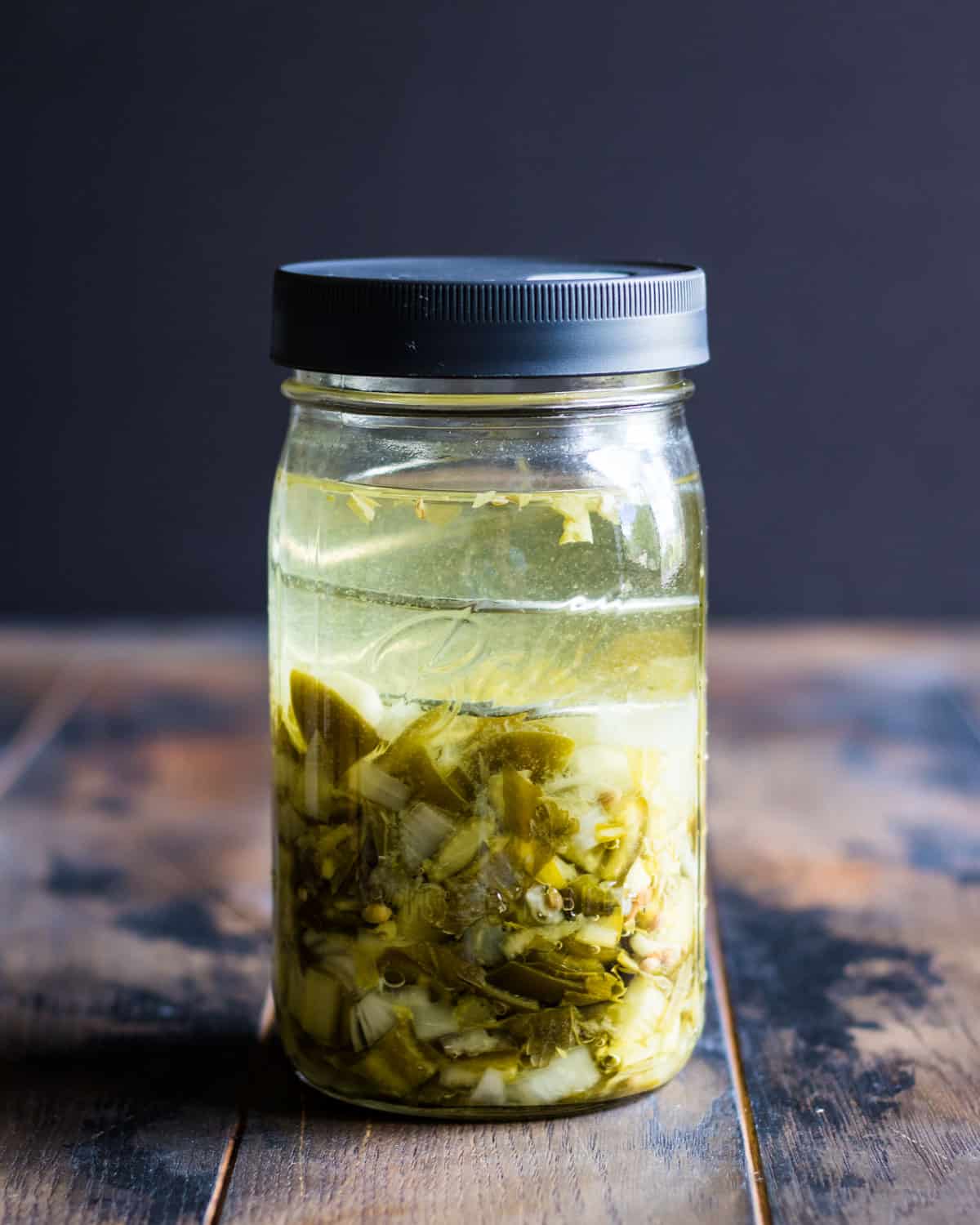 jalapeno hot sauce in jar after fermenting