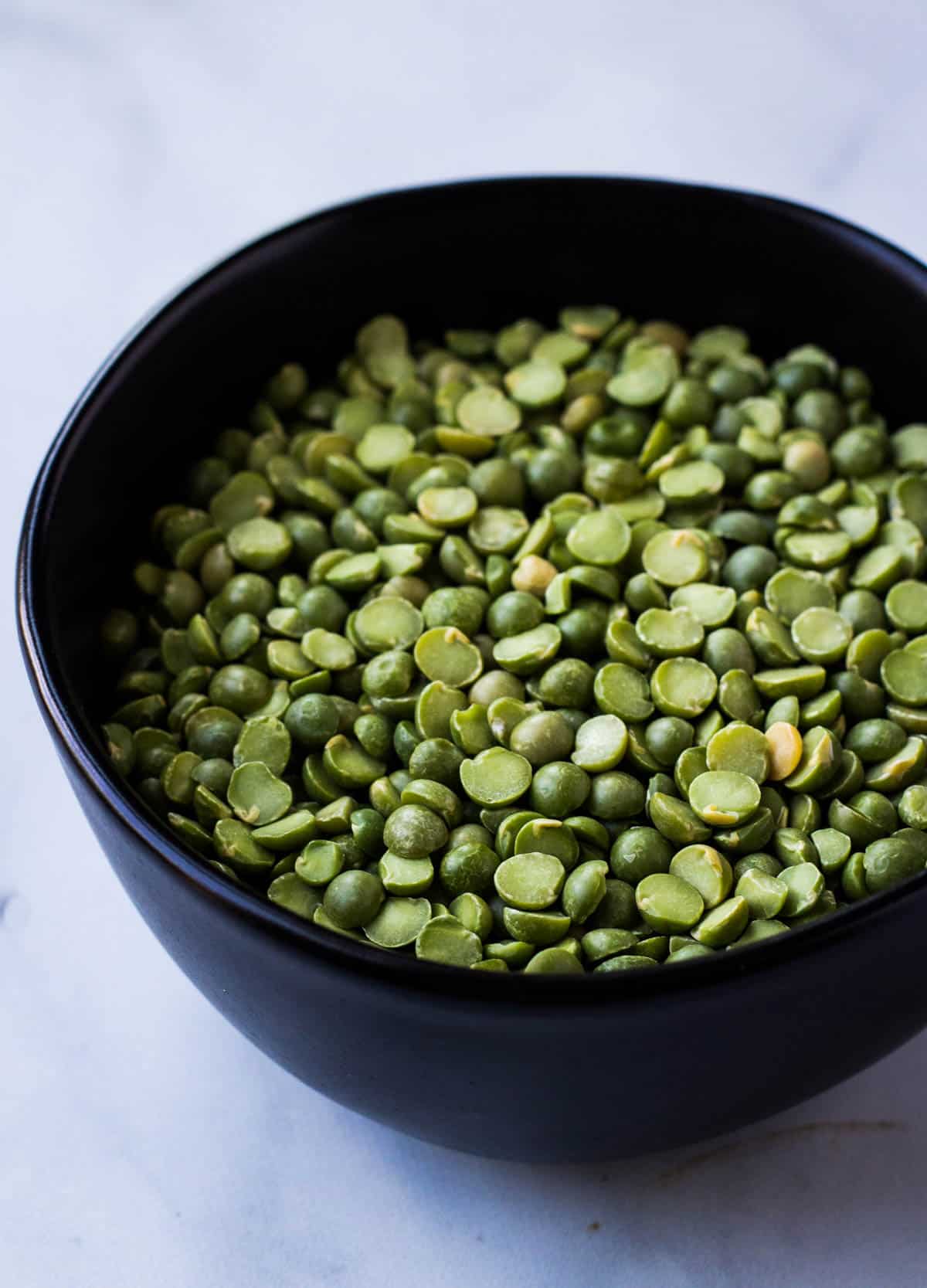 a bowl of dried split peas