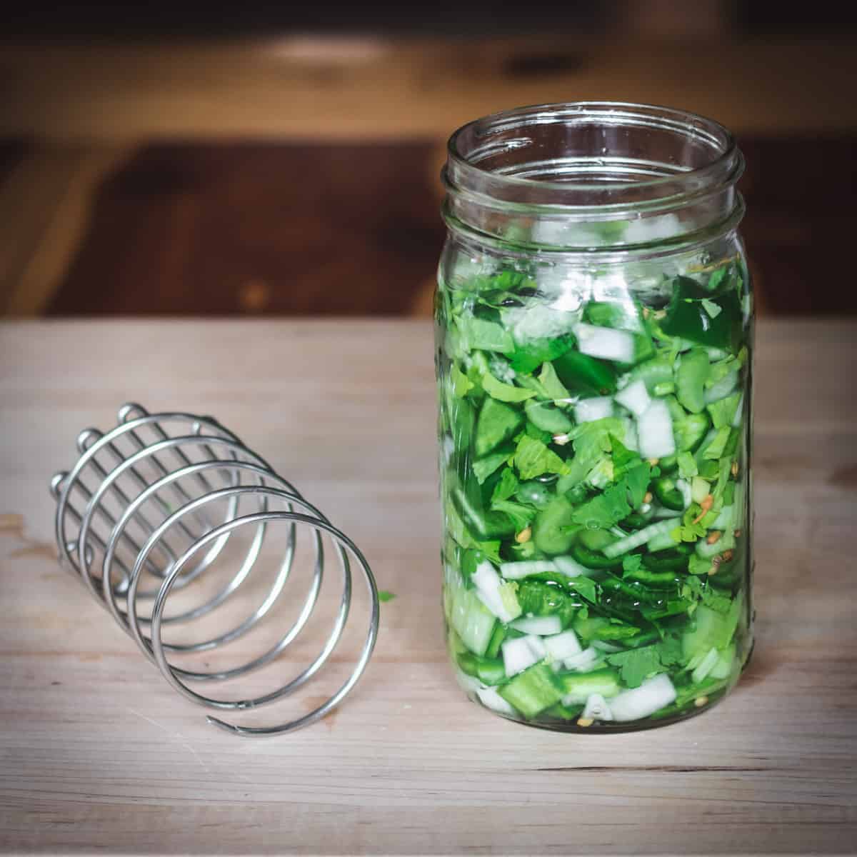 jalapeno hot sauce before fermenting with spring