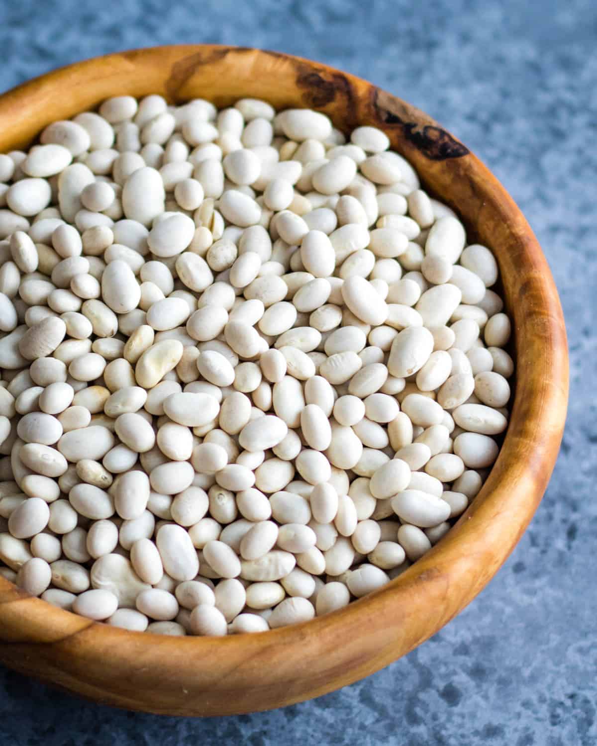 a bowl of dried white beans