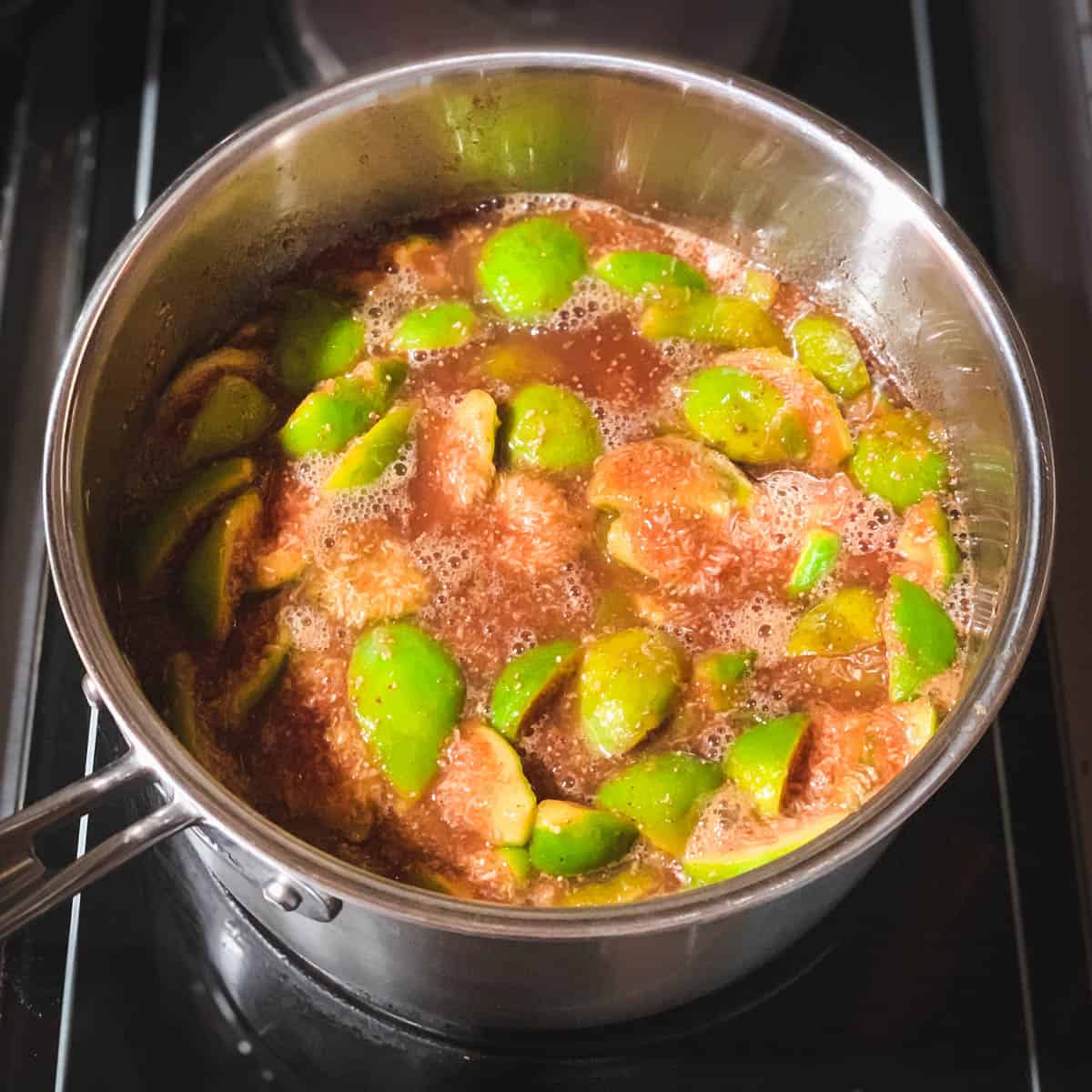 figs cooking in a pot on the stove