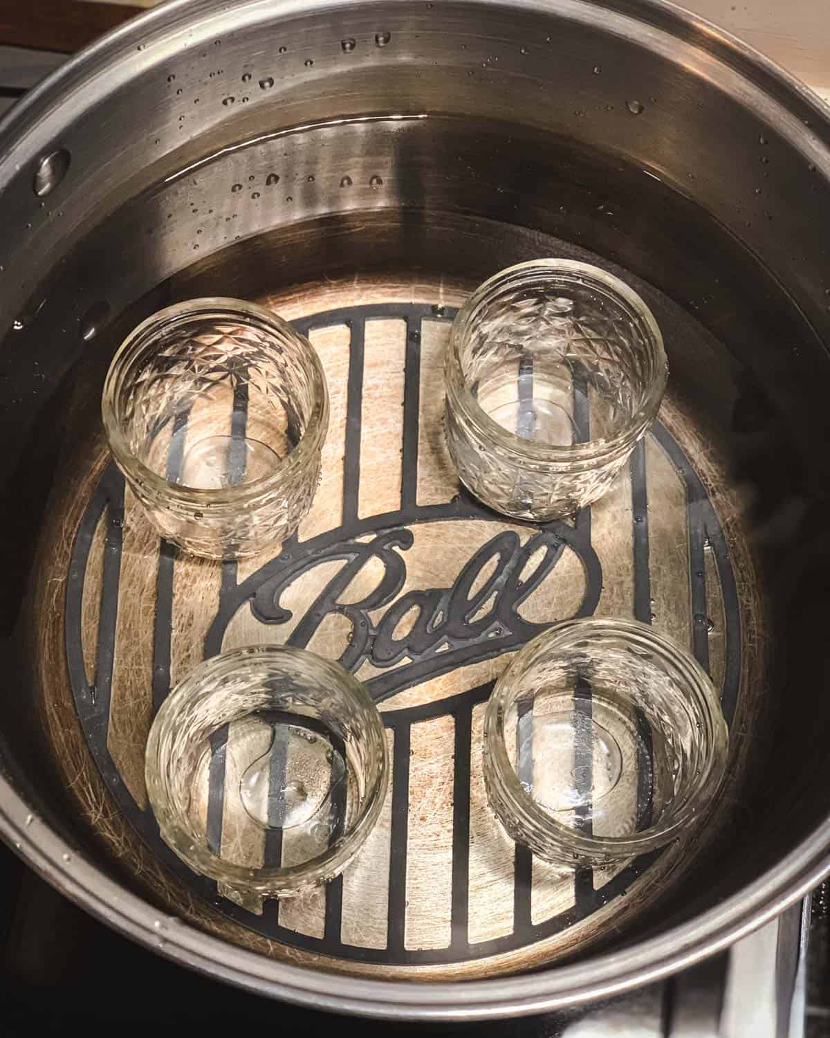 half pint jars in the water bath canner