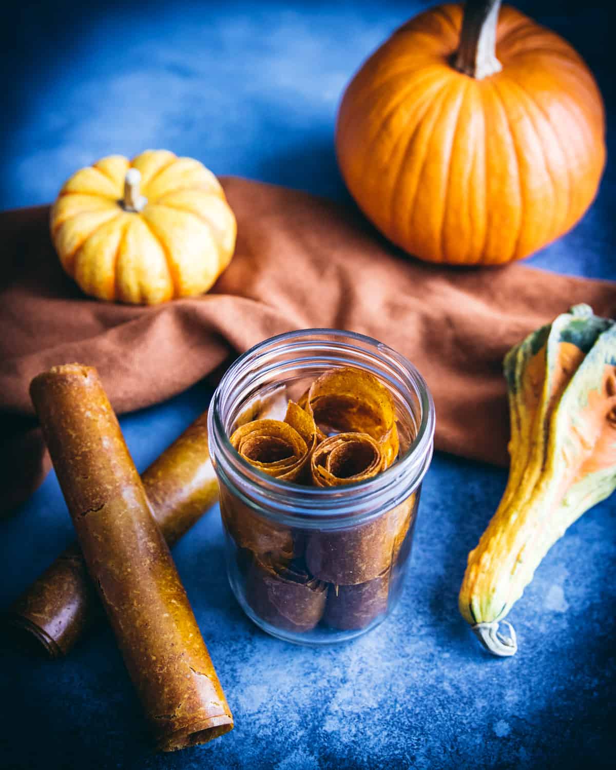 top view of pumpkin leather in a jar