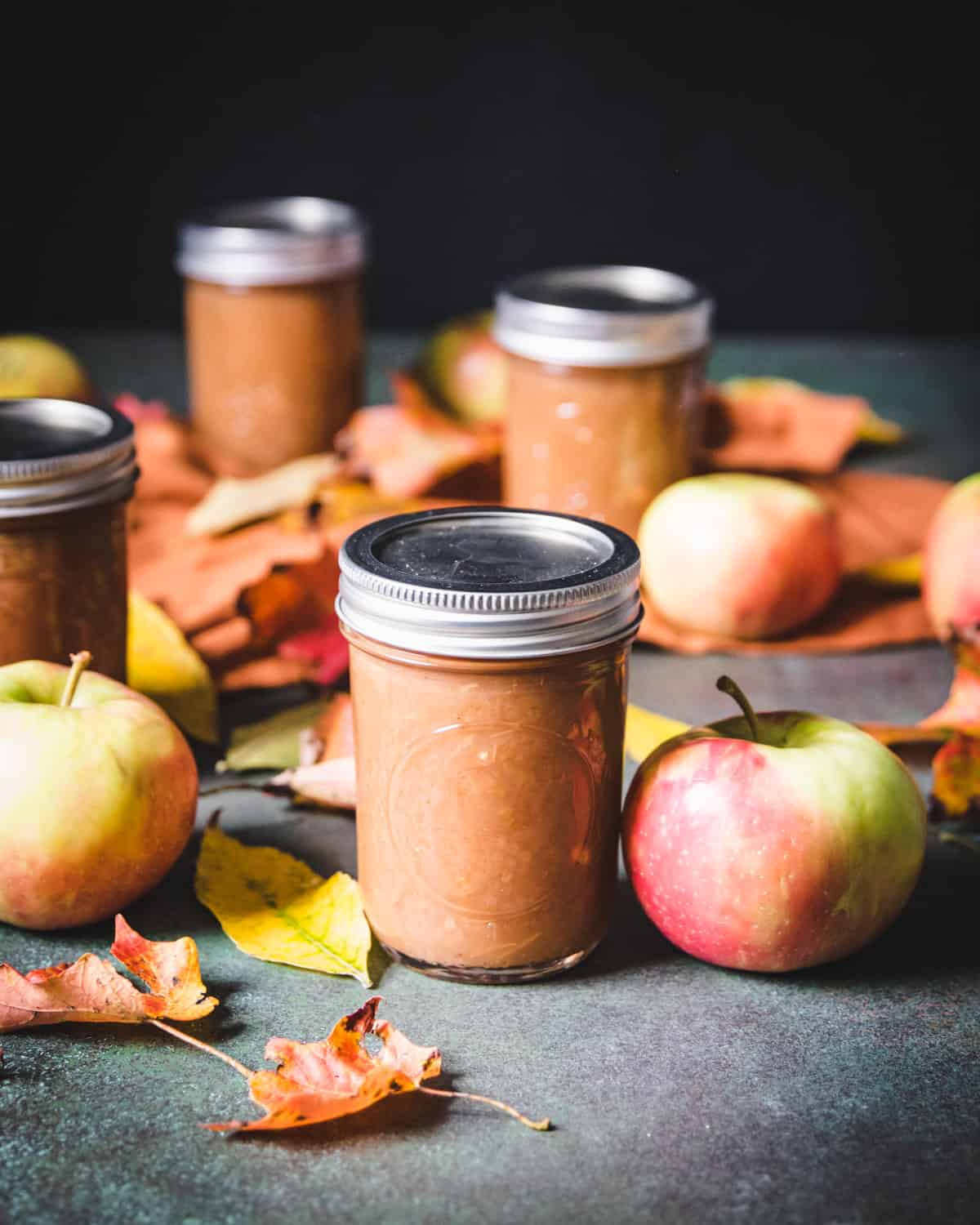 a canned and sealed jar of spiced apple butter